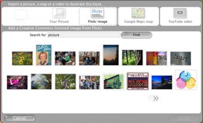 Use an image from the Flickr pool of Creative Commons photos